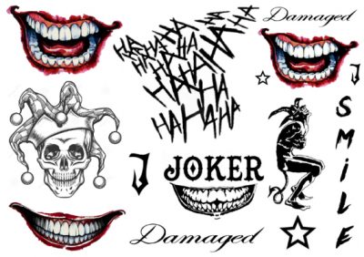 Los mejores tatuajes del Joker los encuentras con nosotros en Like ink. Tatuajes temporales que son iguales que el Joker en la película Joker.