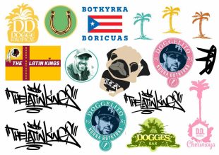 Tatuajes Dogge Doggelito. Colaboración con Like ink. Logotipos publicitarios de Dogge. Música de Latin Kings, logotipo para los fans de Dogge.